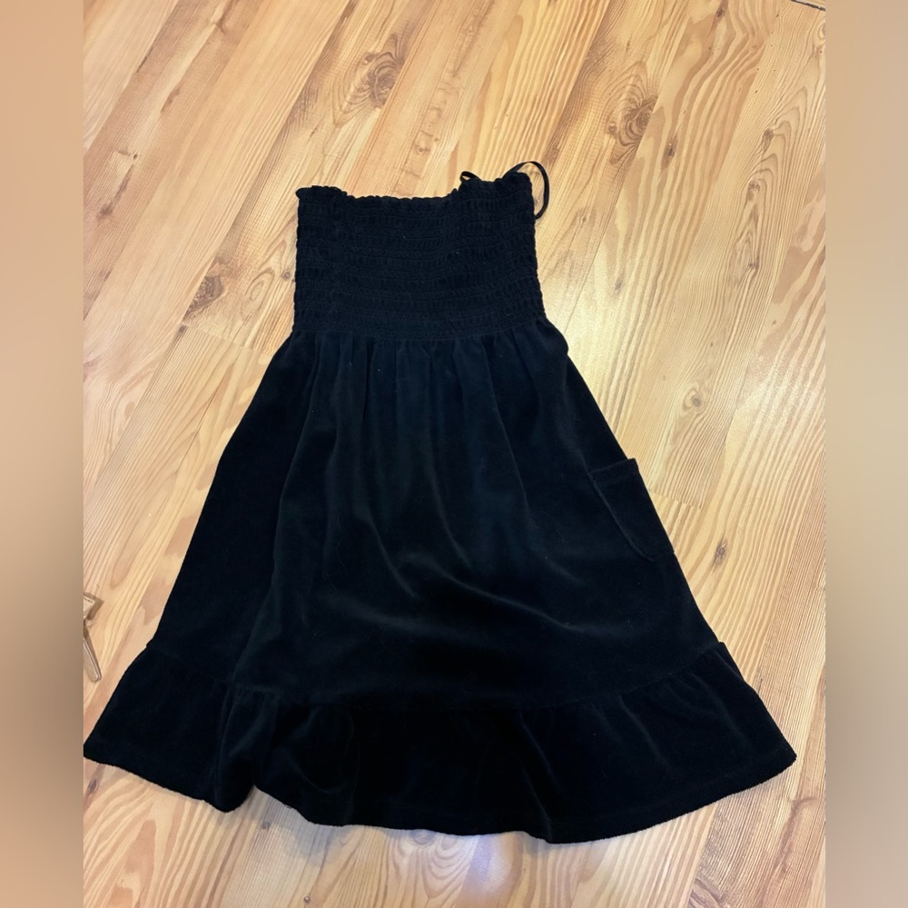 Vintage Juicy Couture Black Strapless Dress Sz P. Made in Vietnam Pool coverup